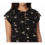 Buffalo David Bitton Womens Buffalo by David Bitton Floral Black Ditsy Flutter Sleeve Top - Sz XL Photo 1