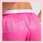 PINK - Victoria's Secret PINK VICTORIA’S SECRET Silky Pink Pajama Shorts Bling “PINK Backside Logo SMALL Photo 9