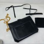 Senreve Black Leather Pebbled Convertible Belt Clutch Crossbody Bag Photo 4