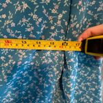 Vintage Alison Peters Petite Teal Floral Print Midi Dress Women's Size 10 Wrap Blue Photo 11