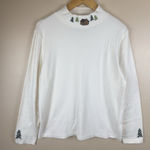 Breckenridge Women’s Embroidered Cotton Long Sleeve Top White Size M Photo 0