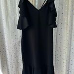 Boohoo  Frill Open Back Short Waterfall Flutter Sleeve Flounced Hem Midi Dress 10 Photo 5