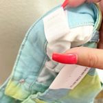 We Wore What  Tie Dye Green And Blue High Rise Raw Hem Flare Bell Shorts Photo 10