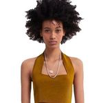 ZARA Around The Neck Crop Top Olive Green Halter Neck Grunge Y2K Pastel Size M Photo 0