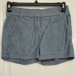 J.Crew  Stripe Blue White 5" Chambray Railroad Shorts Size 0 EUC #2459 Photo 1