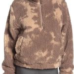 NEW Sage Collective Womens Jetsetter Cropped Teddy Jacket Dune Camo‎ Tie Dye XL Brown Photo 0