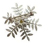 Vintage snowflake blue stone pin brooch Winter Holiday Christmas Photo 2