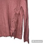 Cato  size large long sleeve pullover knit sweater rose color lace up side detail Photo 1