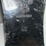 Luc Berjen Paris 40 9.5 White Black Leather Mod Retro Ankle Strap Wedge Heels Photo 9