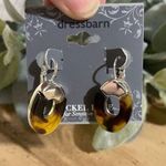 Dress Barn Earrings New Tortoise Shell Resin Beige Silver-Tone Dangle Drop Photo 7