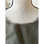 LJC Designs Olive Green Frayed Hem Linen Tulip Skirt Shift Dress Size 6 Photo 3