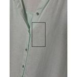 Eileen Fisher Eileen‎ Fisher Button Down Shirt Organic Linen Top Long Sleeve Green Size XL Photo 2