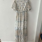 Boho Blue Gold Orange Metallic Sequin V Neck Tassel Made in India Tiered Dress Size undefined Photo 7