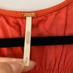 Free People Red Orange String of Hearts Button Down Puff Sleeve Maxi Dress Small Photo 2