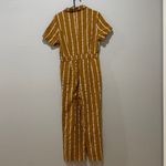 Urban Outfitters Mustard Yellow Striped Short Sleeve Jumpsuit Size S Photo 2