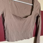 ZARA Long Sleeve Square Neck Crop Top Photo 0