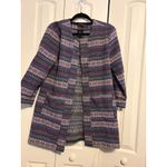 b Collection by Boboau Women's Open Front Cardigan Jacket Geometric Print Size S Purple Photo 3