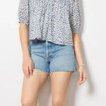 India Collection Emerson Fry Puff Isla Charcoal Leopard Print Cotton Blouse Size M Photo 0