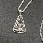 Sterling Silver Buddha Necklace Popcorn Chain Photo 1