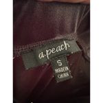 A. Peach Shiny Thick Stretchy Satin Plunge Front Slit Bodycon Maxi Gown Dress S Black Photo 4