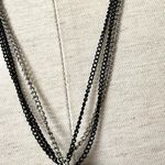BlackĀ silver chain long necklace with rhinestoneāballs Photo 5