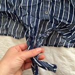 Roxy  Striped Blue & white Button-Up Shirt size 6 Photo 4