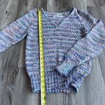 Vintage Sweater Medium Boho Pastel Granny‎ Crochet Open Knit V Neck Soft Girl Photo 3