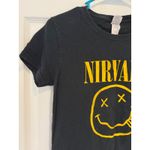 Gildan Nirvana‎ Graphic T-Shirt Smiley Face Band Tee Black Cotton Small Photo 1