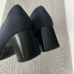 Vtg Villager Liz Claiborne Navy Blue Fabric Block Heel Square Toe Pumps Sz 9.5 Photo 2