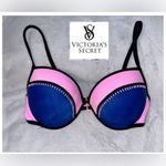 Victoria's Secret Victoria Secret Bikini Top Blue/Pink Sz 36DD Photo 0