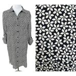 Diane Von Furstenberg  DVF 100% Silk Prita Shirt Dress Flower Button Down Size 10 Photo 1