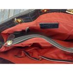 Anne Klein Black  Faux Croc Shoulder Bag Purse with Gold Tone Hardware Logo Charm Photo 11