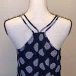 Pink Rose navy blue patterned 1/2 button double strap blouse Photo 5