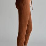 Varley NWT  Mocado Rib Knit Legging Tortoise Shell Brown Soft $118 Warm S Cocoa Photo 3