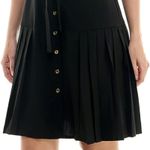 Sharagano NWT Natural Pleated Hem Shirtdress Black Button Front Tie Waist sz 10 Photo 1