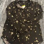 Hilary Radley  Black and Gold Floral Blouse Size S Photo 0