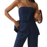 Anthropologie MAEVE Slim Long Pleated Shorts Navy Size 8 NEW Photo 0