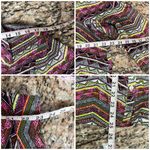 kim rogers  Chevron Sheer Blouse Y2k Western Southwestern Cowgirl Rodeo Boho XL Photo 4