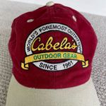 Cabela's Cabela’s Burgundy Red Khaki Tan Cotton Canvas Adjustable Back Baseball Hat Photo 7