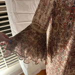 Gibson Latimer  Red and Cream Bell Sleeve Midi Sundress Photo 1