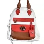 Emma Fox ‎ White Leather Fold Over Crossbody Purse Photo 0