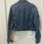 Calvin Klein Vintage‎  Dark Wash Collar Cropped Denim Jean Jacket Size Medium Photo 5