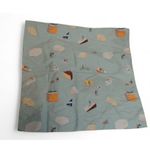 Light Blue Scarf Cheese & People Print Novelty Pattern Square Polyester 26" Photo 0
