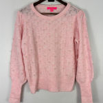Lilly Pulitzer  Pink Pearl Sweater Womens Small Puff Sleeve Coquette Dainty Photo 0
