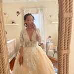 Custom Made Wedding Dress princess long train lace Embroidered Long Sleeve Light Weight Photo 10