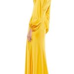 Mac Duggal  NEW Size 8 Marigold Long Sleeve Empire Waist Charmeuse Gown 55693 Photo 3