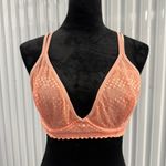 Aerie Coral Semi Sheer Lace Bralette Size 36D Photo 1