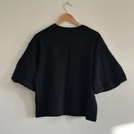 Madewell  Puff Sleeve Sweatshirt Tee in Jet Black, Size Medium Photo 8