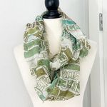 New White, Green, Brown Inspirational Messages Infinity Scarf Green Photo 0