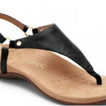 Vionic  Women's Kirra Thong Black Leather Sandals‎ Size 9 Photo 0